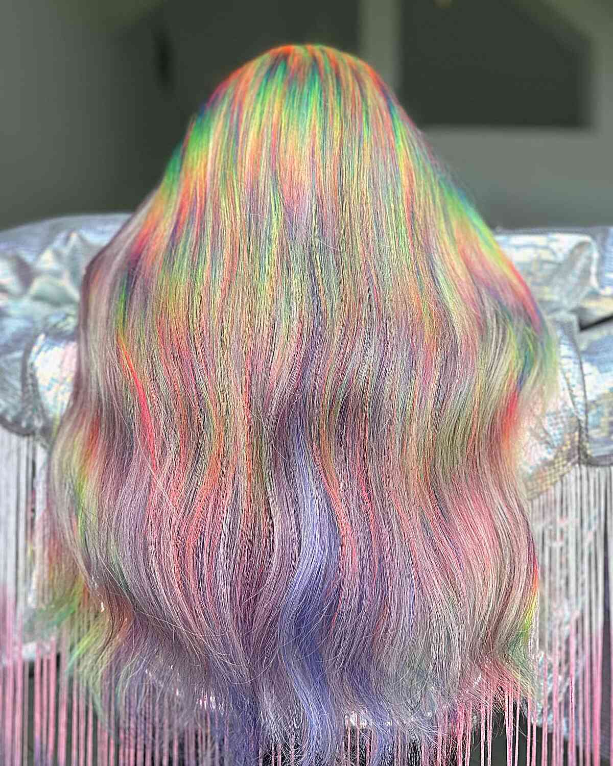 Light Holographic Prismatic Long Hair