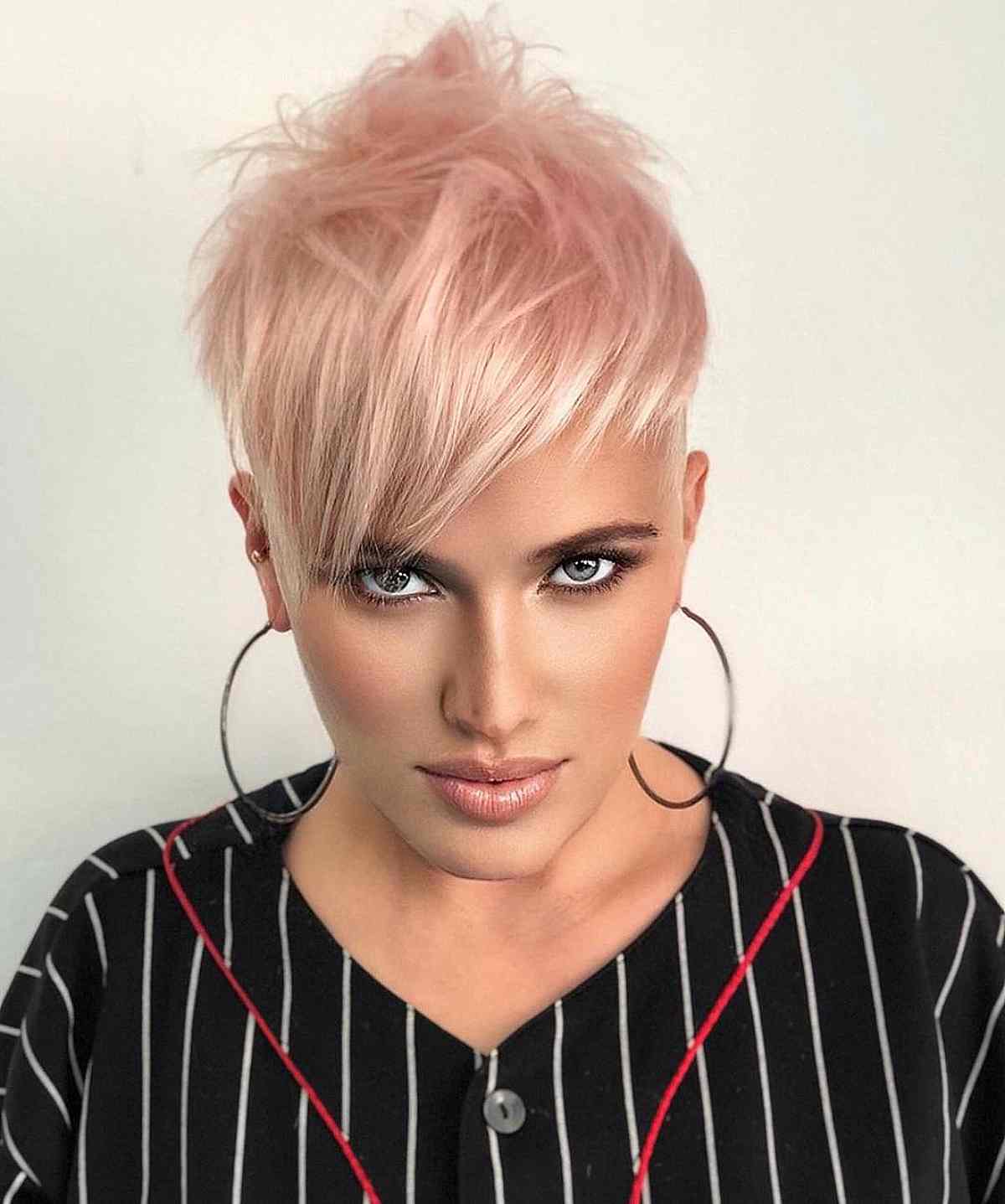 Light pink on short haircuts