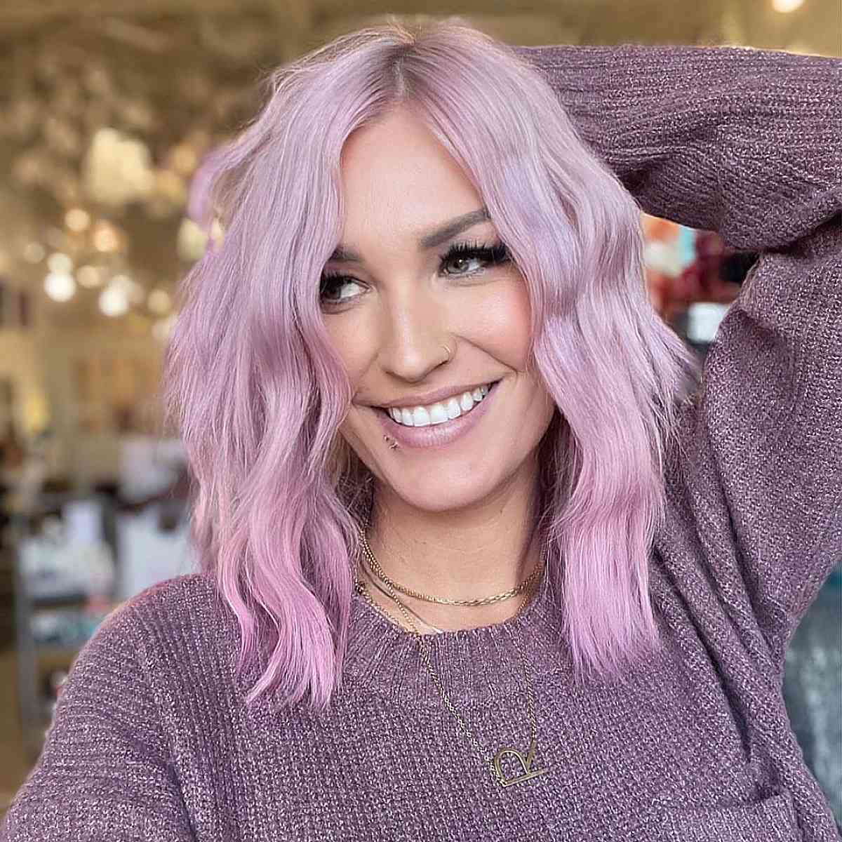 light pinkish purple colored hair