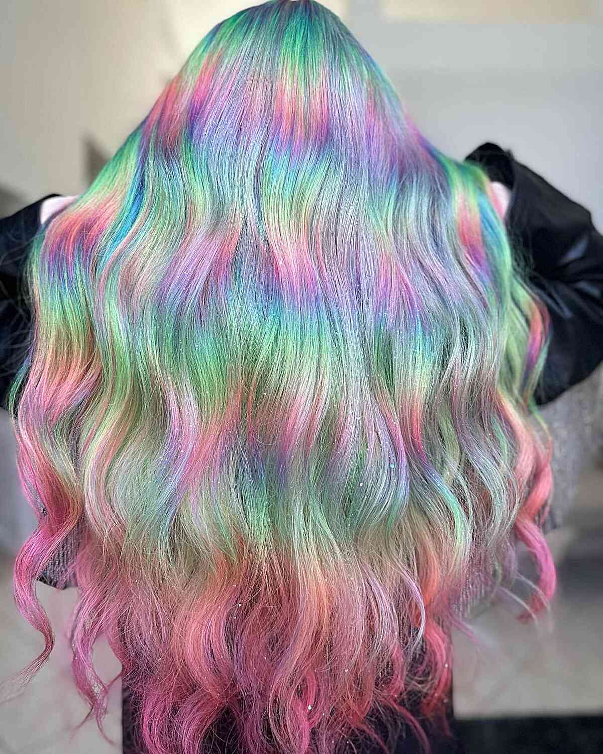 Light Rainbow Hair Color for women with unicorn vibes