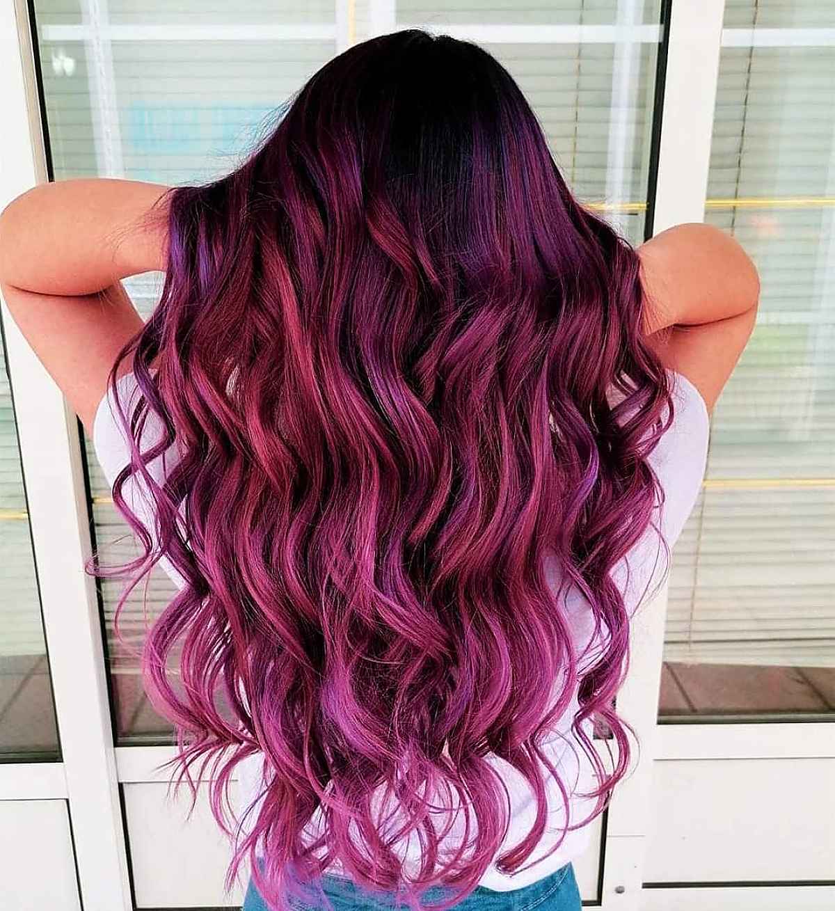 Light purple hair with platinum highlights