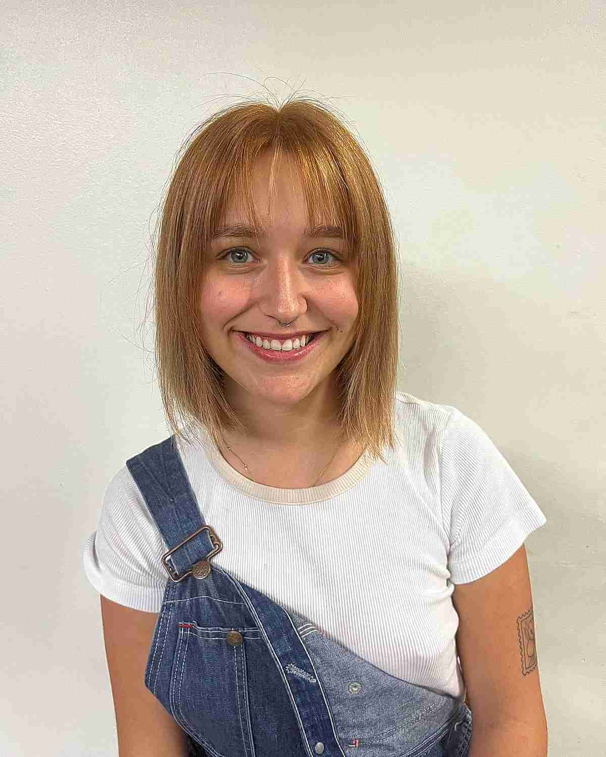 Light See-Through Bangs and Subtle Layers for Short Hair