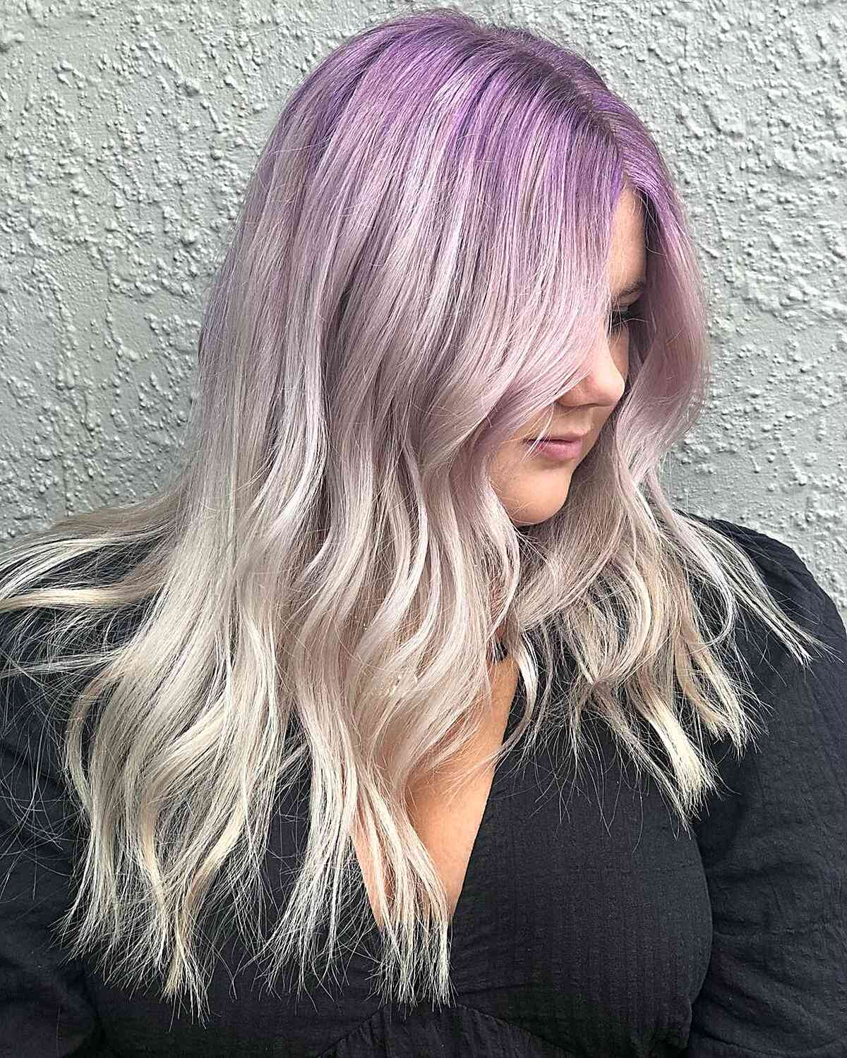 Light Silver Purple Hairstyle