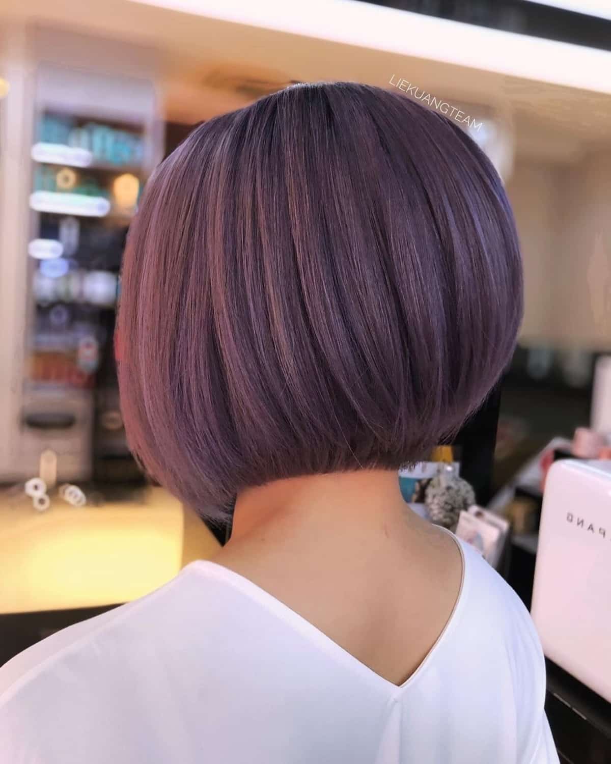 Elegant lilac ash brown hair color