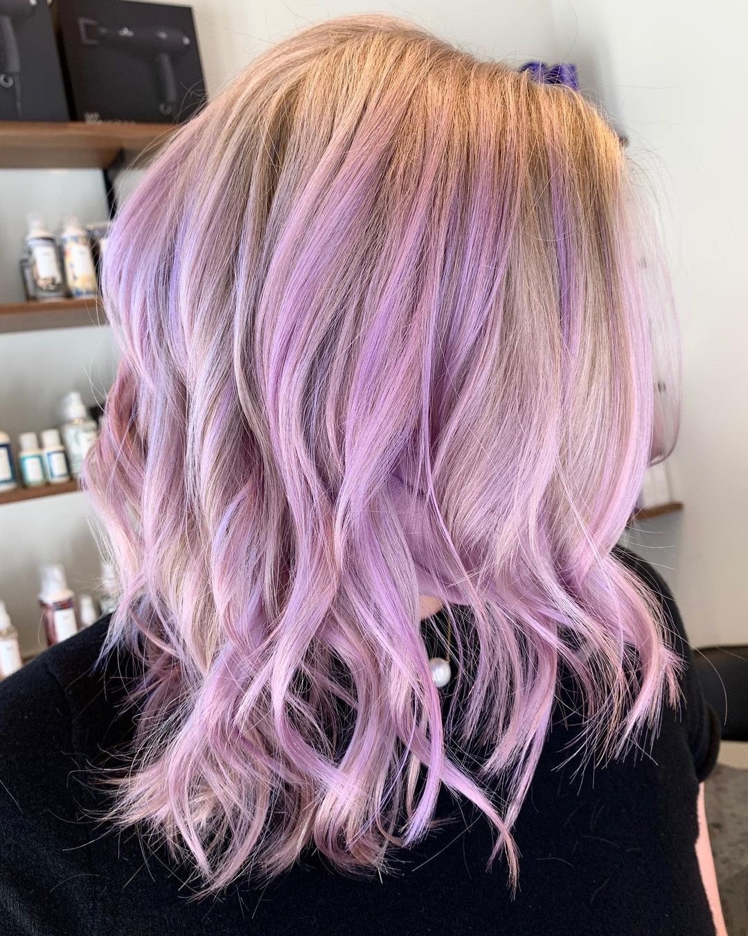 Lilac Purple and Blonde Balayage