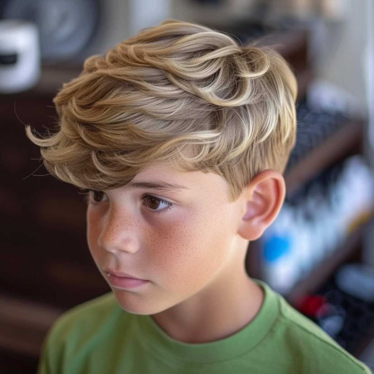 Little Boy Haircut Patterned Tousled