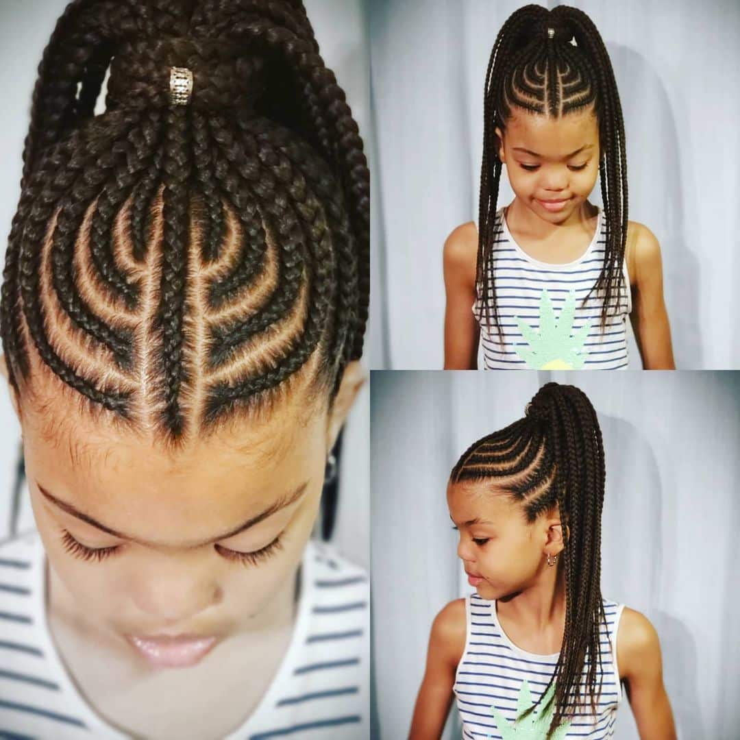A little girl with fulani braids
