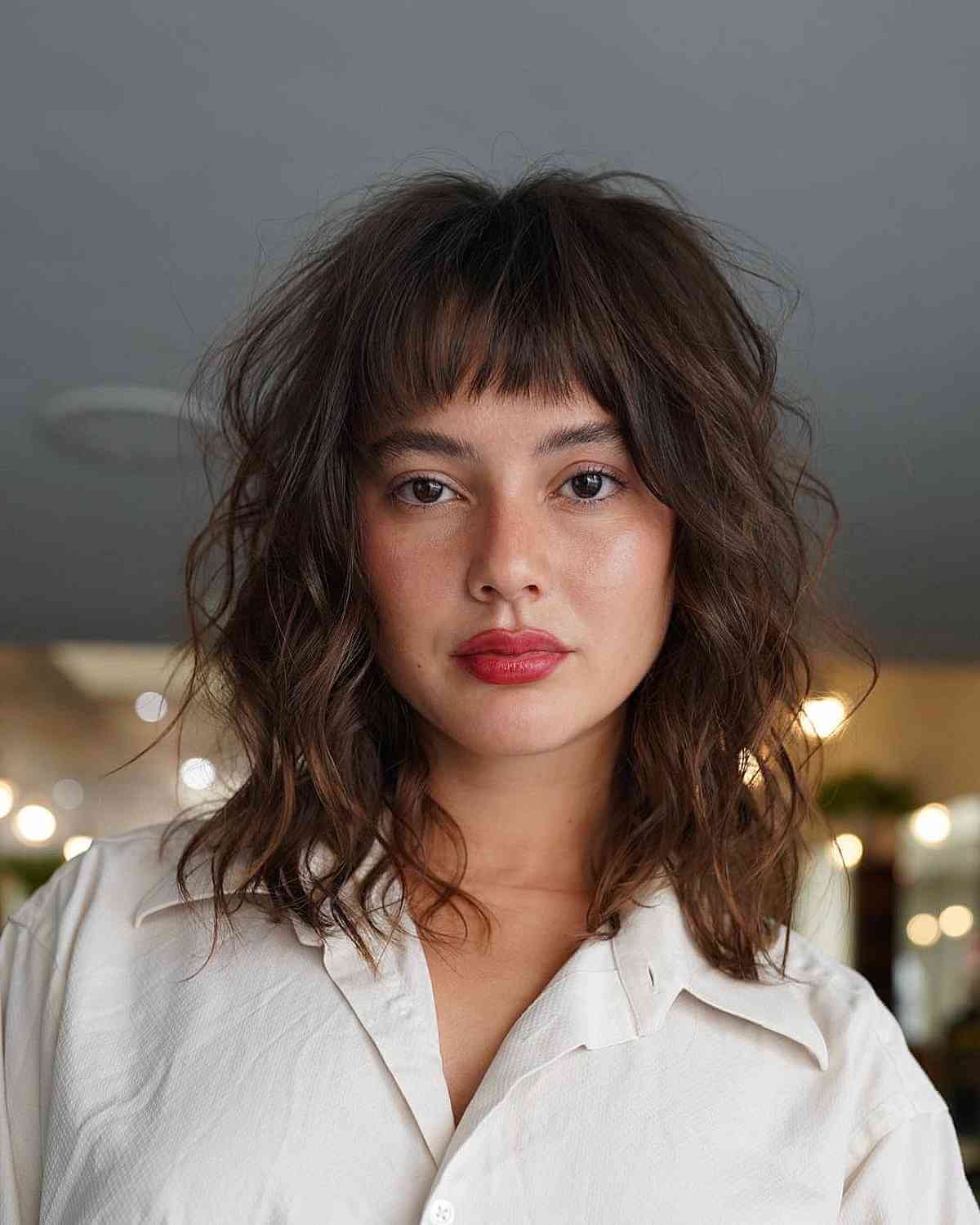 32 Ways to Pair Wavy Hair with Bangs for a Super-Flattering Look