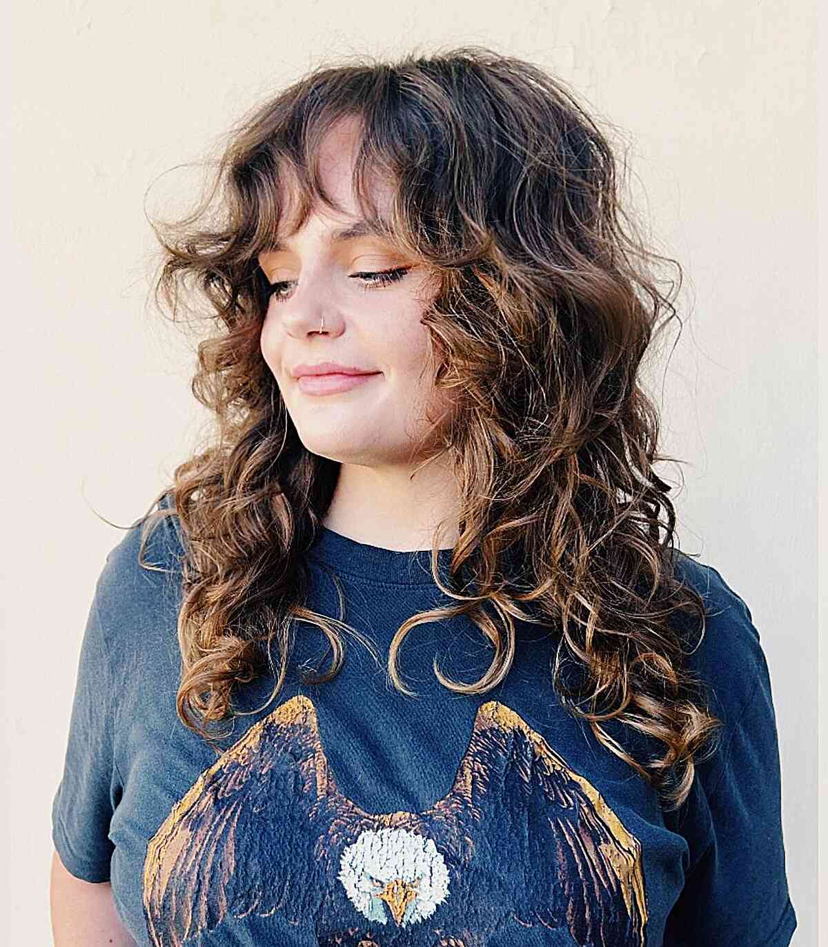 Lived-In Shaggy Curls with Natural Texture for girls with longer hair