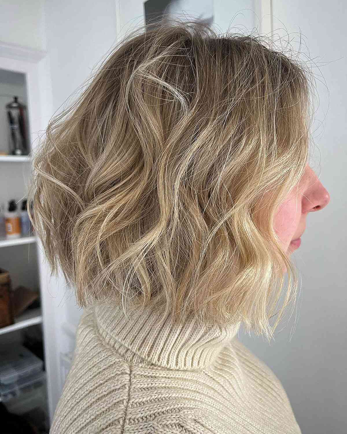 Lived in short sassy waves hairstyle