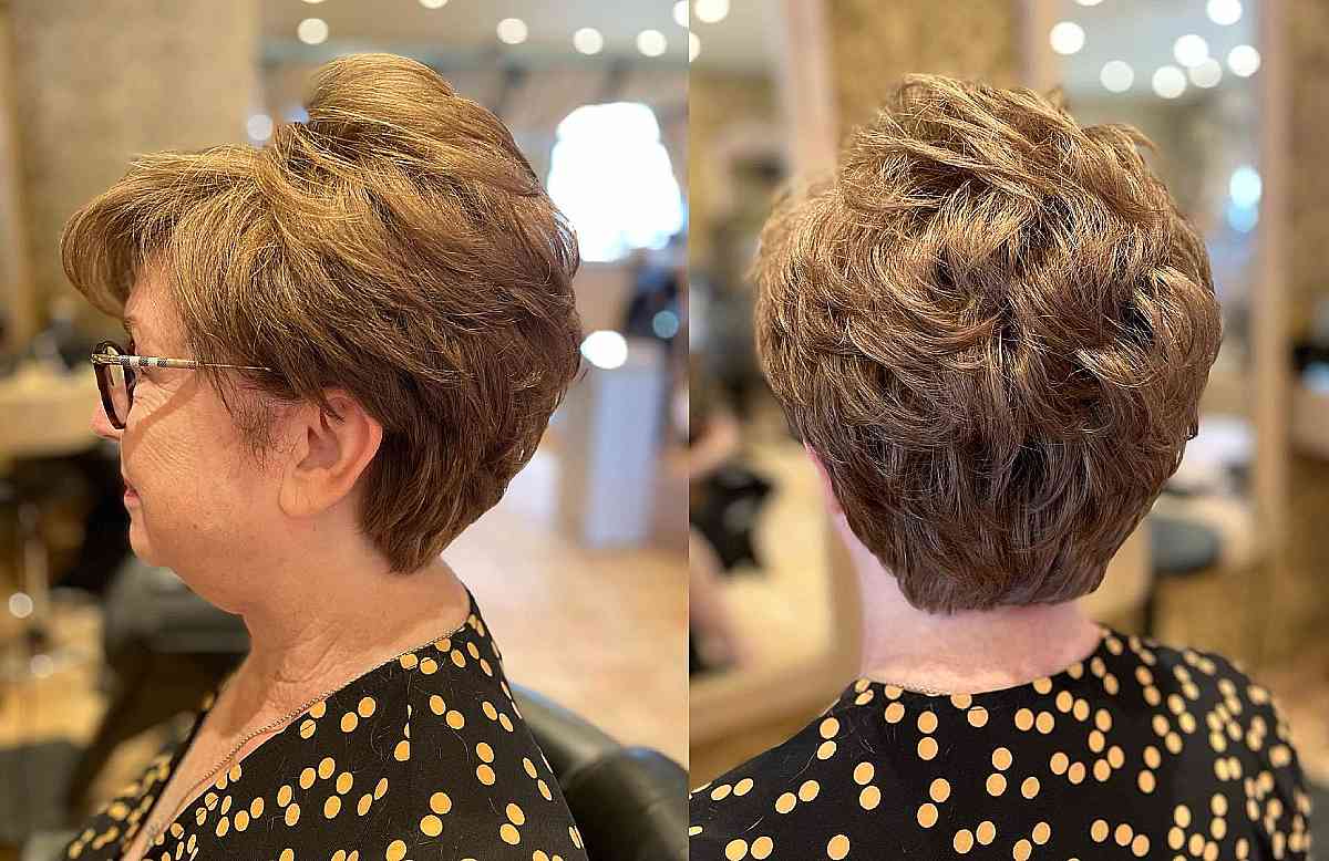 Youthful Lixie Cut with Crown Layers for 60-Year-Olds