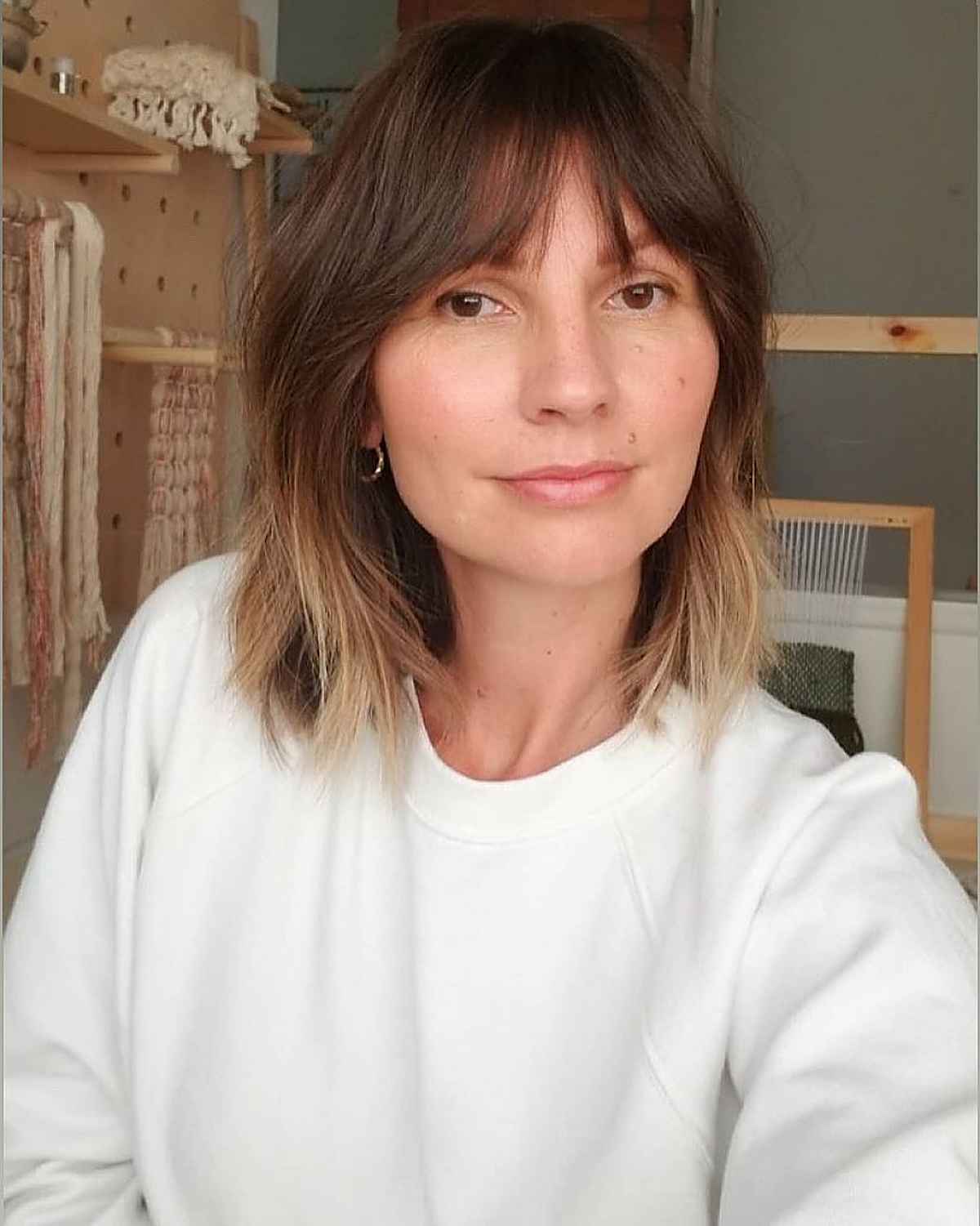 Lob with Curtain Fringe for Women Over 30