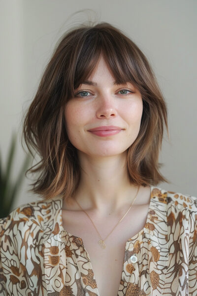 34 Bob with Curtain Bangs Hairstyle Ideas for Modern, Beachy Women