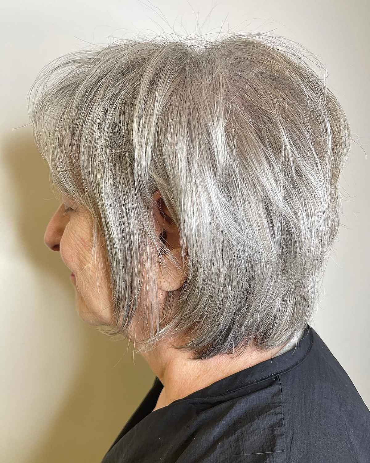 Long Bixie with Crown Layers for Ladies Over 60