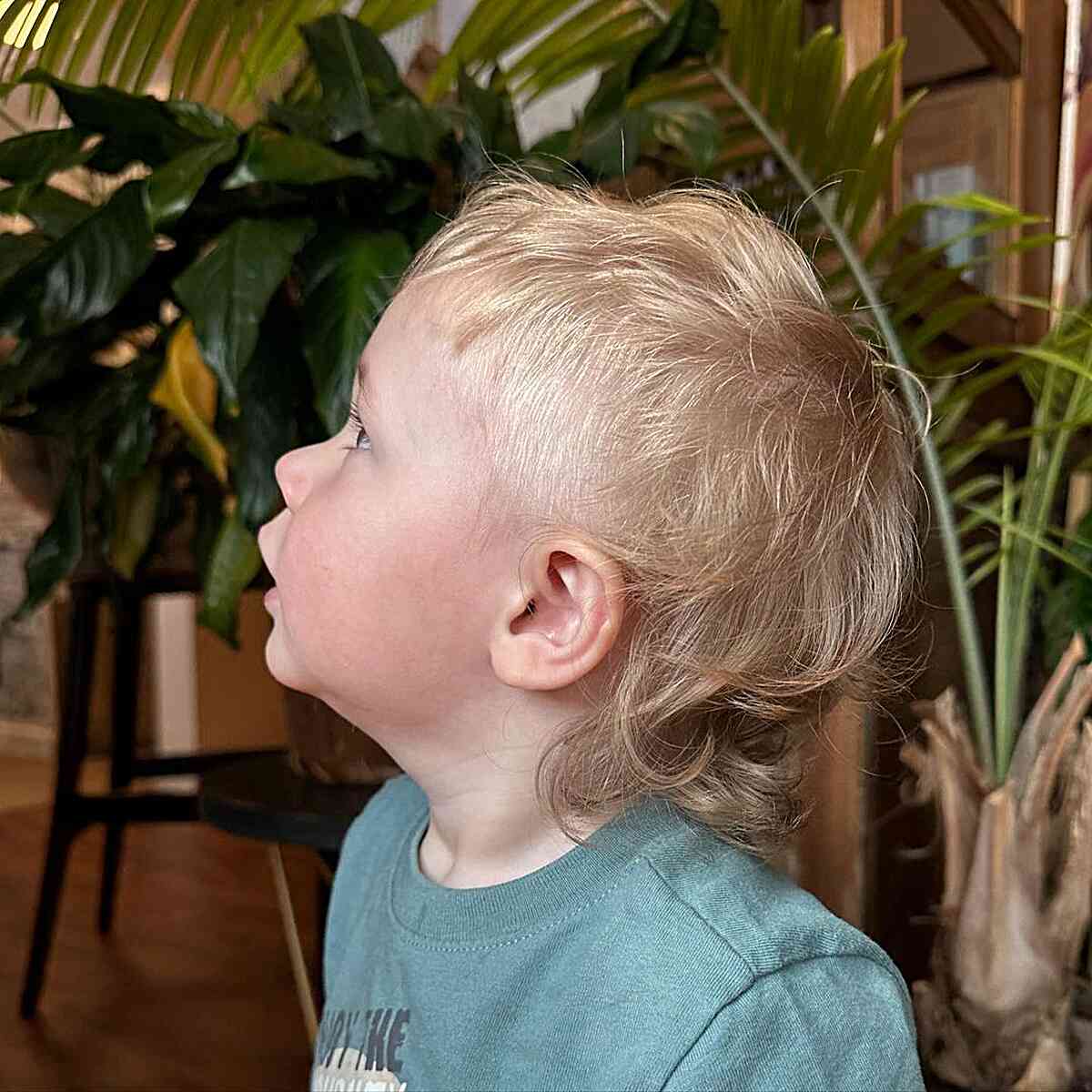 Long Blonde Baby Mullet with Short Sides for Kids