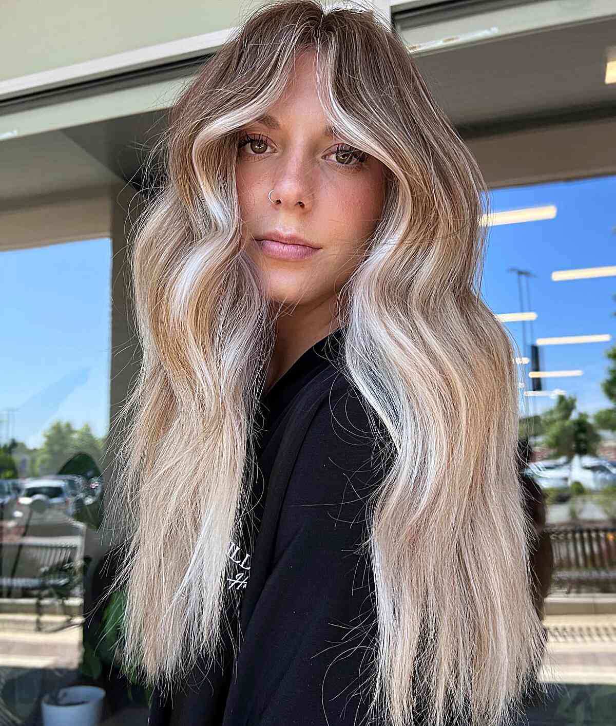 Long Blonde Barbie Hair with Choppy Ends and Layers