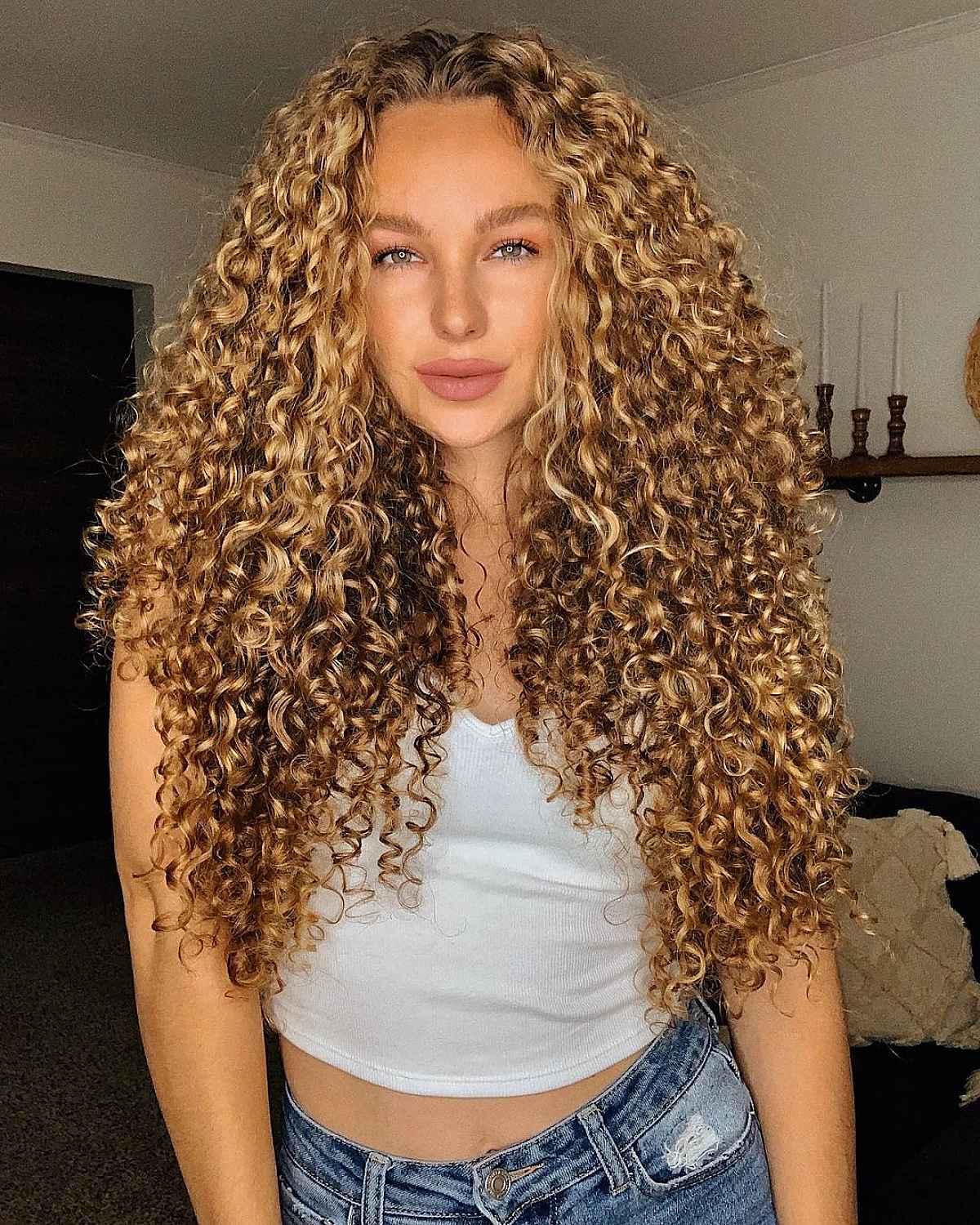 Long Blonde Curls with Layers