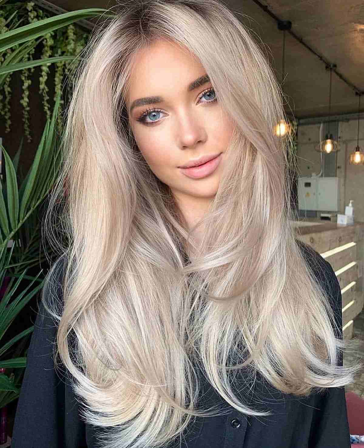 Classic Long Blonde Feathered Layers for Thin Hair