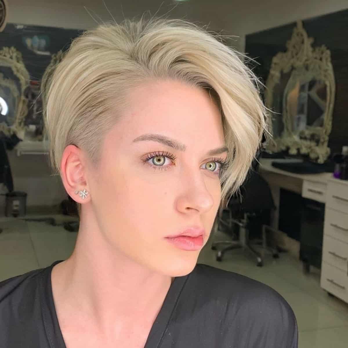 Long blonde pixie cut for thick hair
