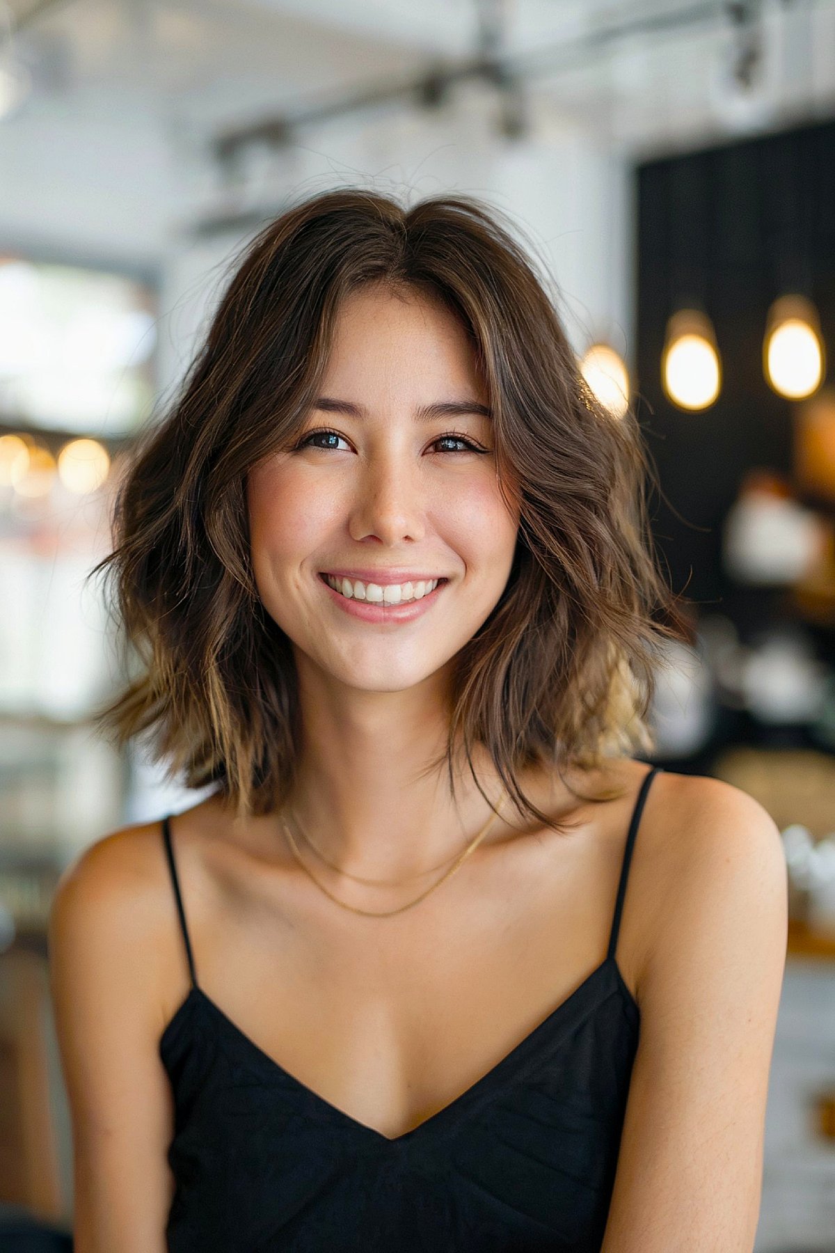 Long bob hairstyle for women over 30