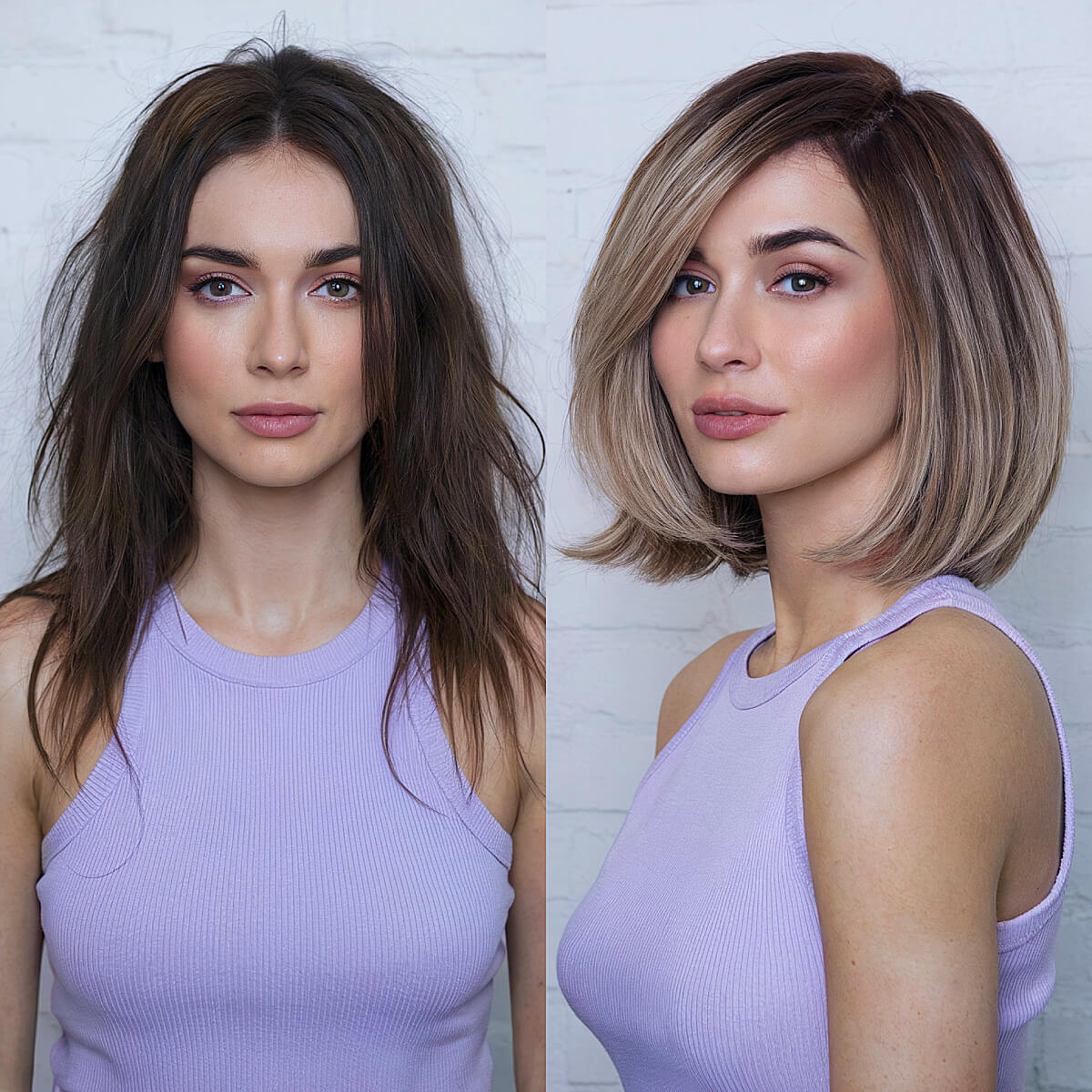 Long bob hairstyle for thick hair