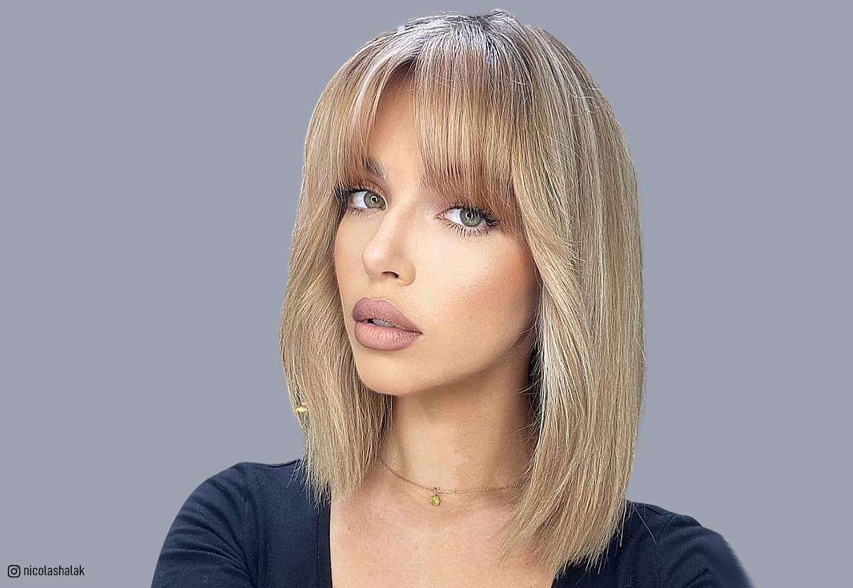 16 Examples Of How To Get A Long Bob With Bangs For Thin Hair