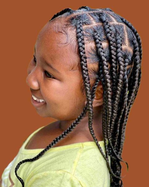 A Long Box Braids for Kids