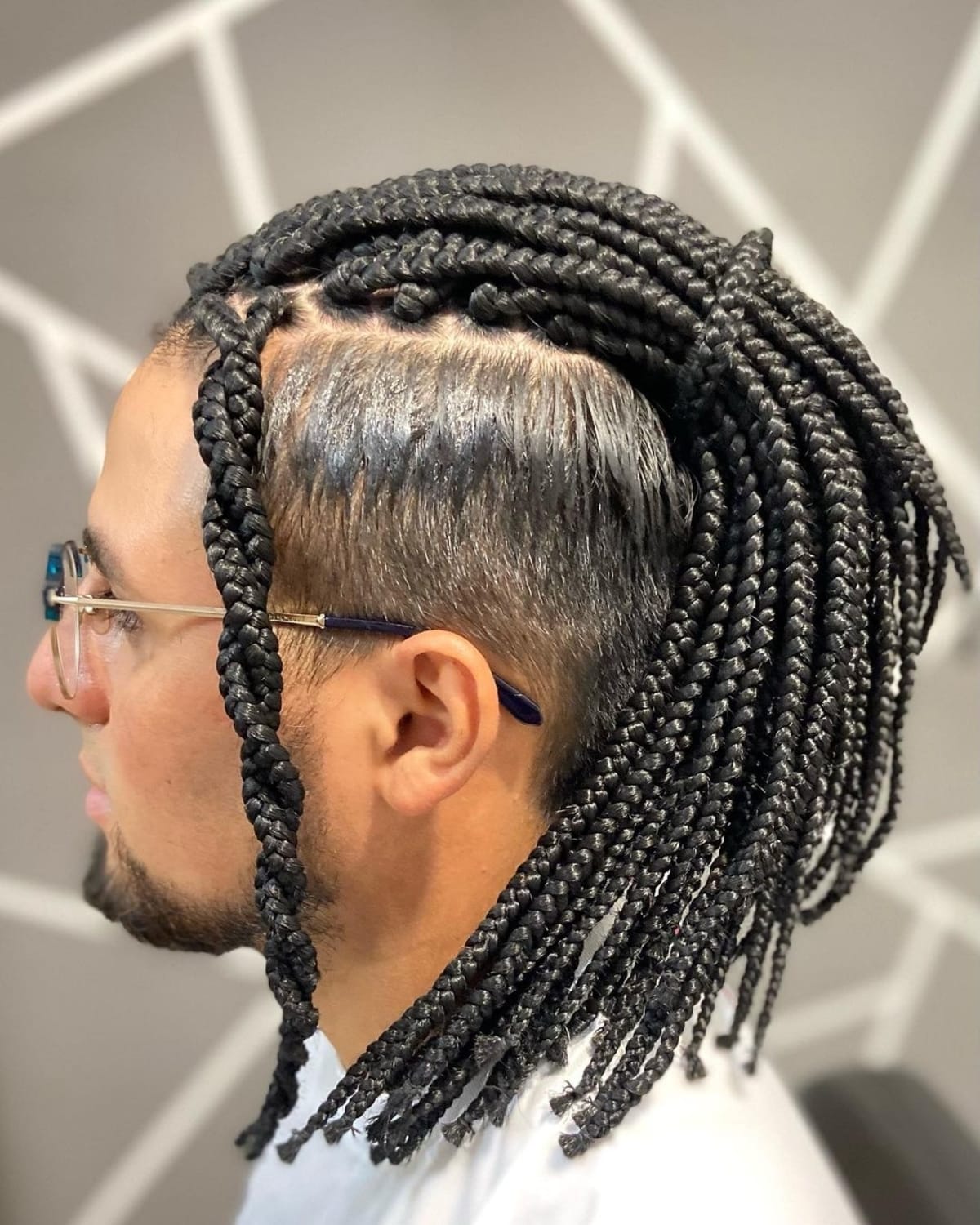 Long box braids ponytail