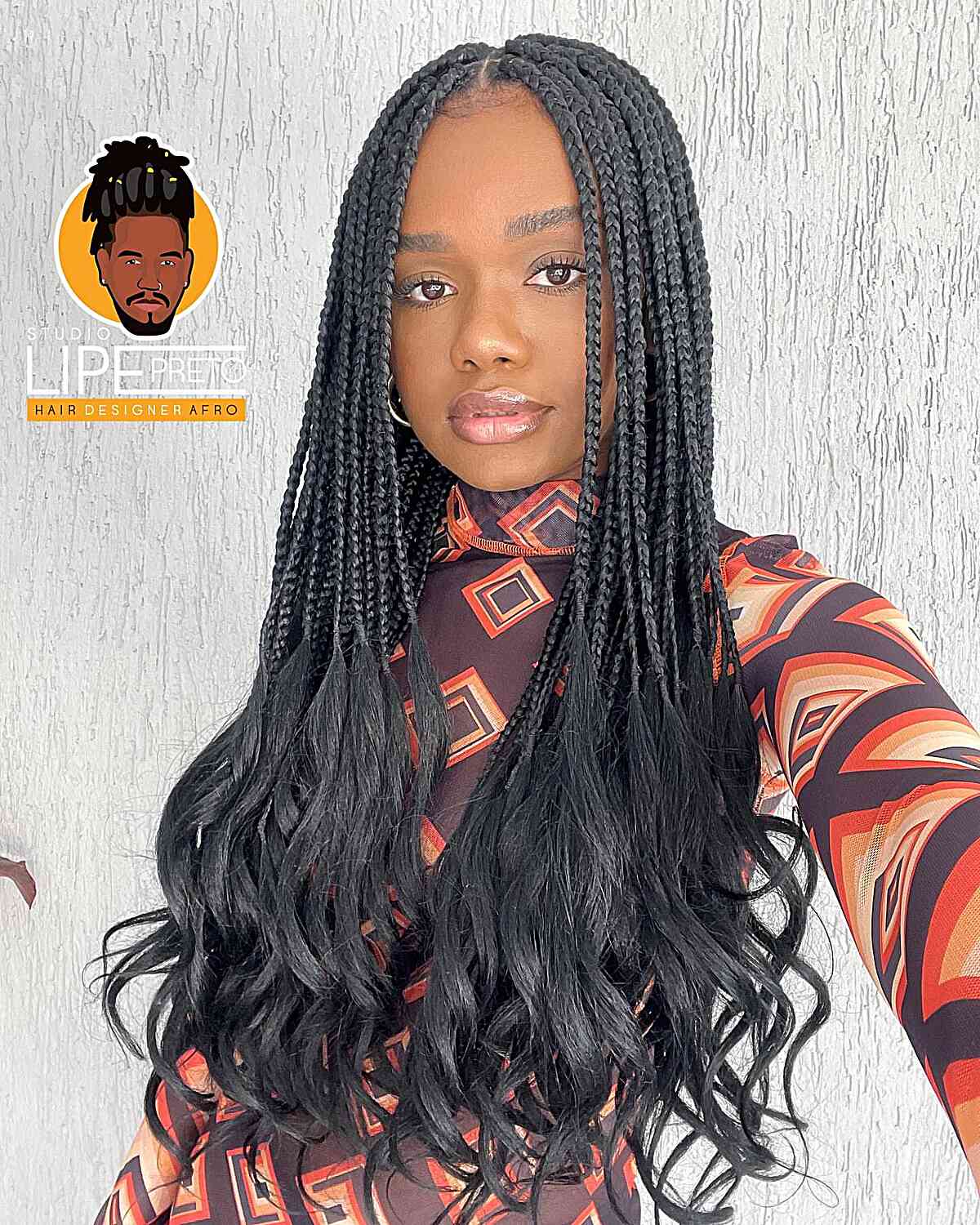 Long Box Braids with Gorgeous Curled Ends for black women