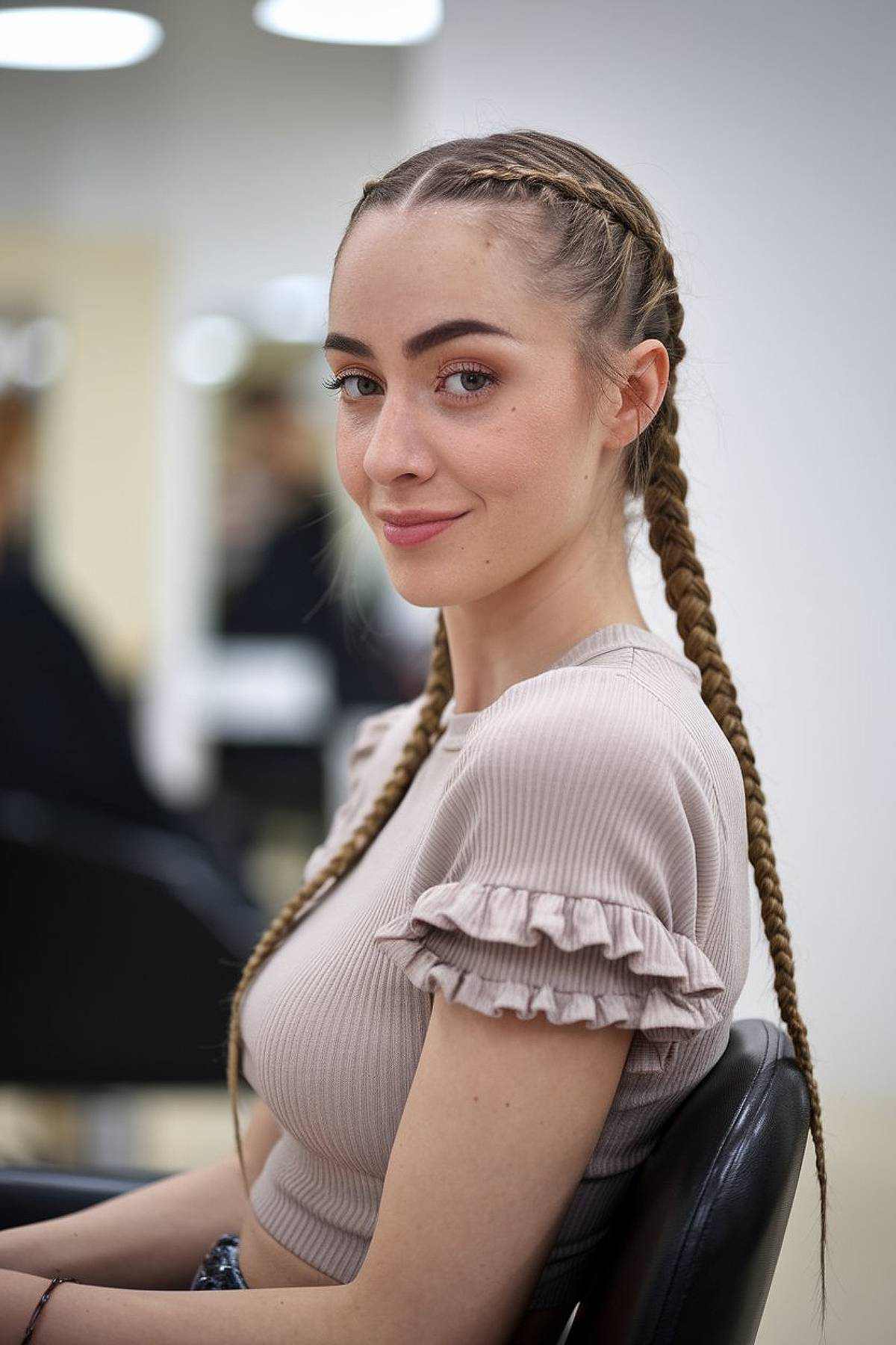 Long braided hairstyle for thin hair