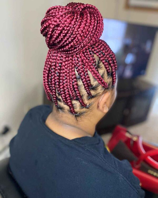 20 Pictures of Burgundy Box Braids You Have to See Before You Get This