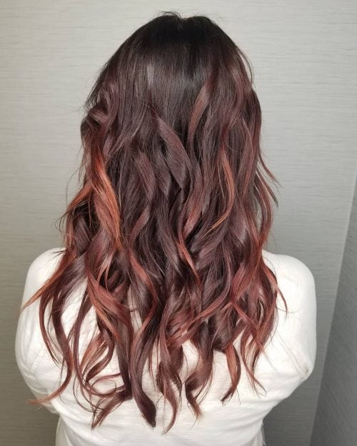 Low-Maintenance Long Brown Hair With Cinnamon Highlights