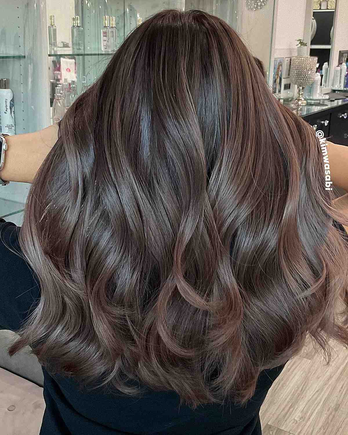 Romantic long brown hair with soft curls