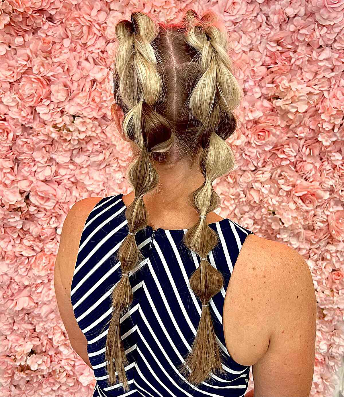 Long Bubble Braid Festival Pigtails for Blonde Hair