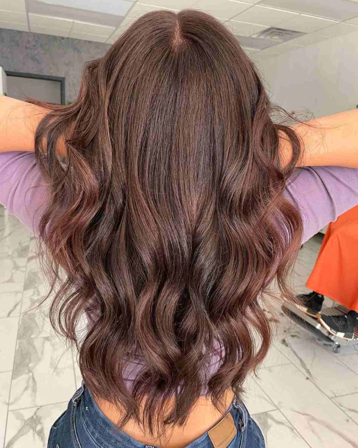 Long Chocolate Hair with Bouncy Waves