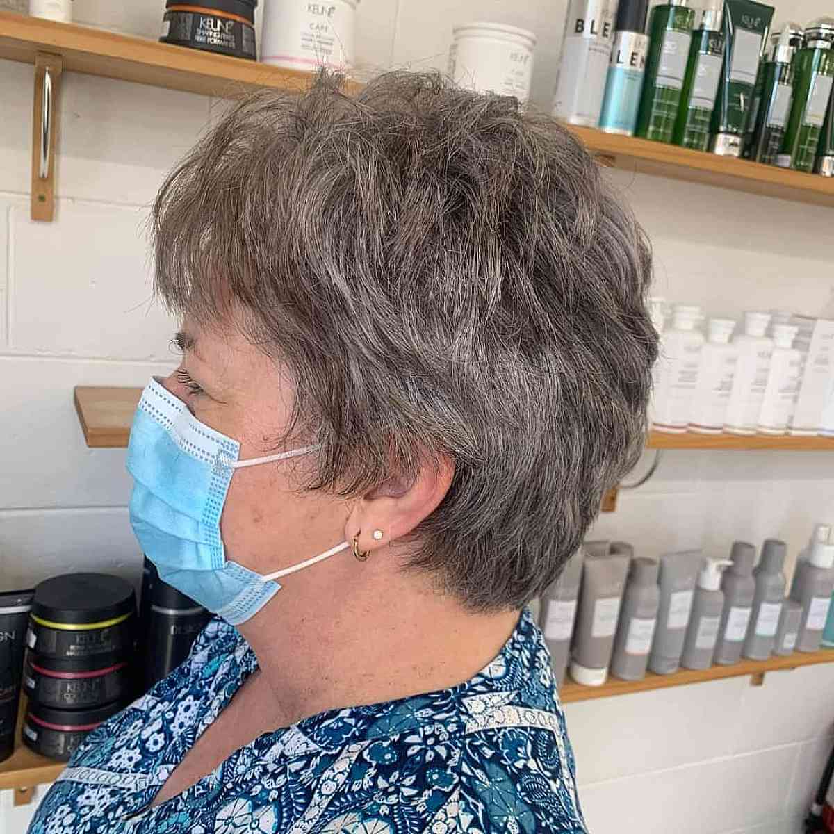 Long Choppy Pixie Crop for Sixty-Year-Olds