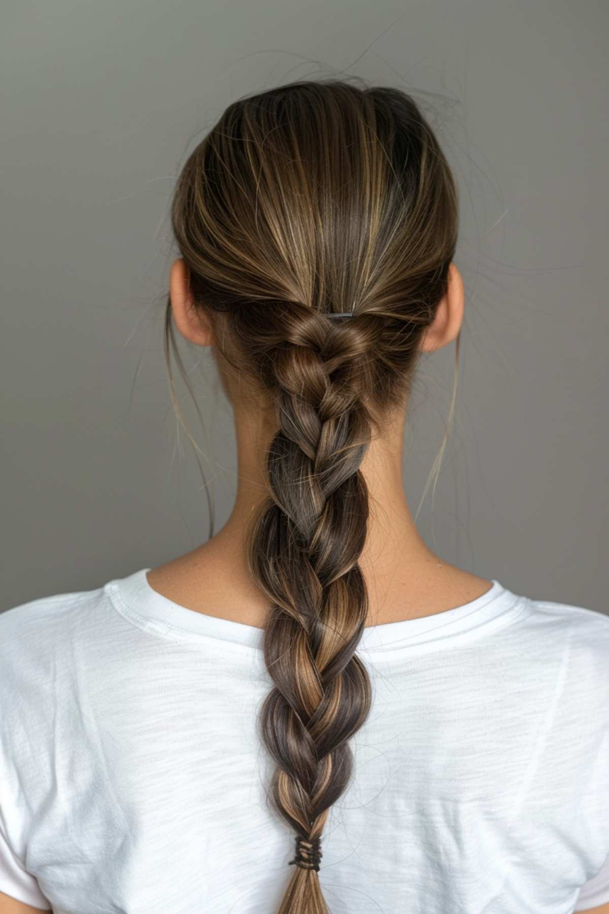 Long classic braid hairstyle for teachers