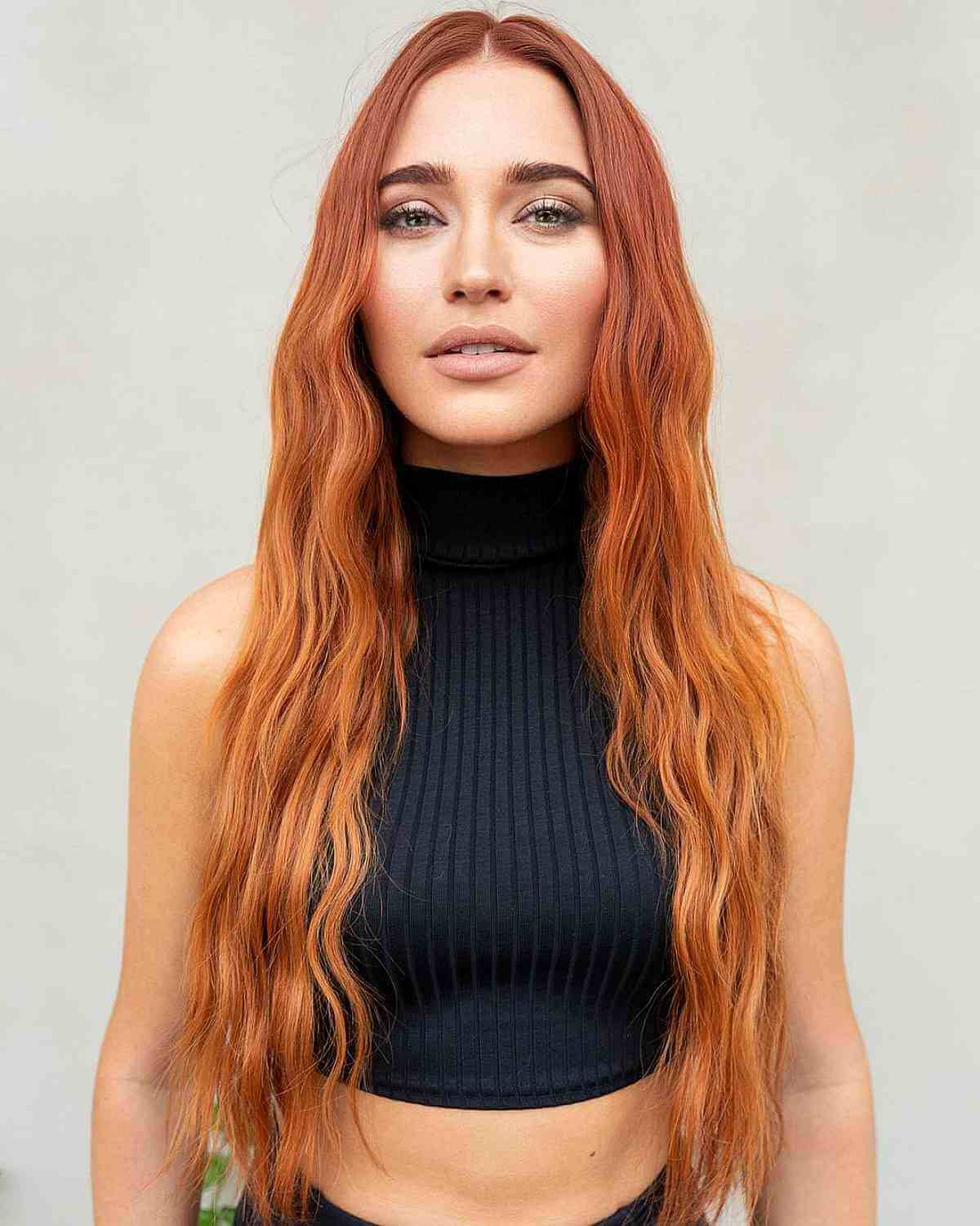 Long Copper Hairstyle for Fine Hair