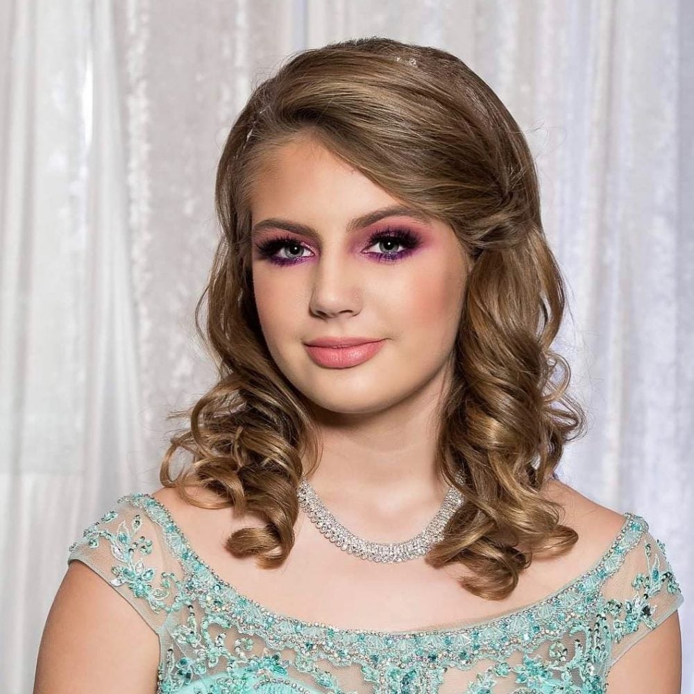Princess Quinceanera Hairstyle of Long Curls for Medium Length Hair