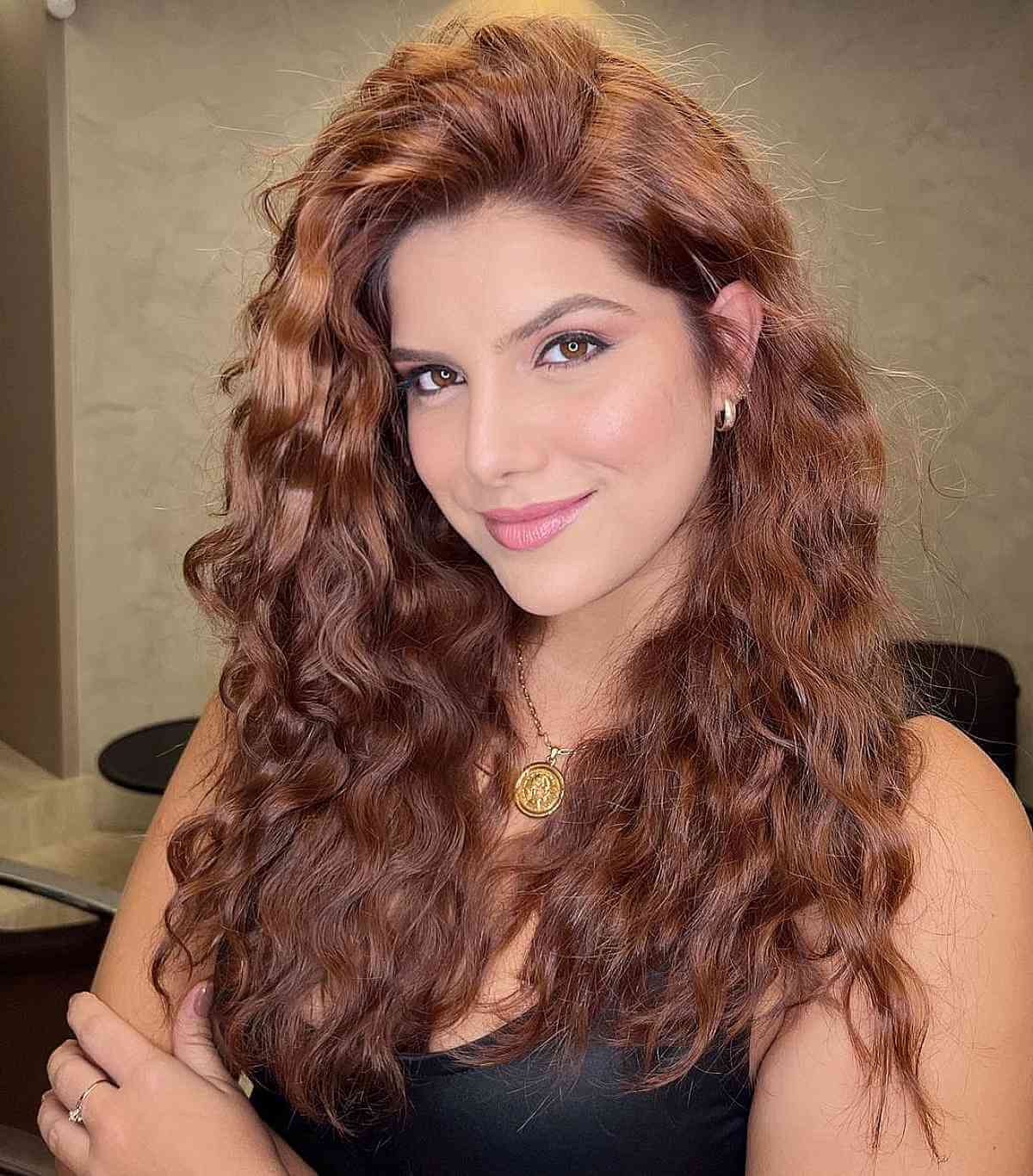 Sexy Long Curls with a Deep Side Part 