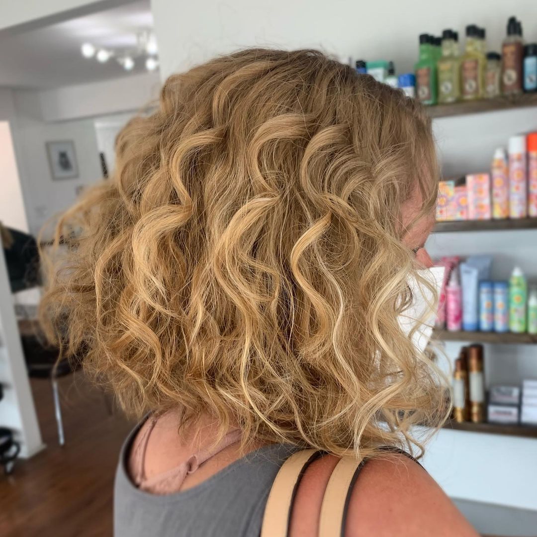 Long Curly Stacked Bob