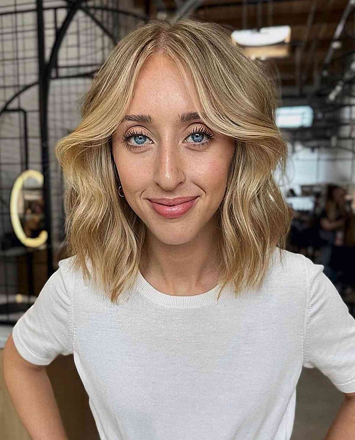 Long Curtain Fringe for Blonde Hair and Big Foreheads