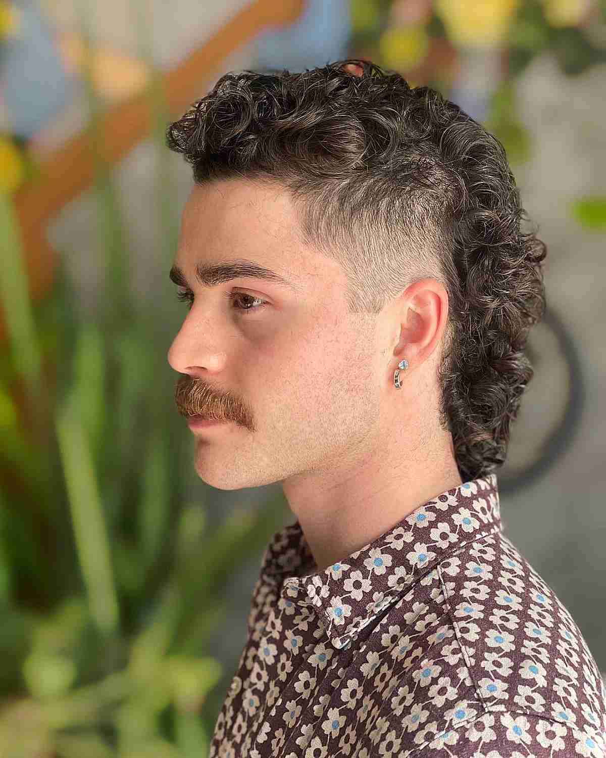 Long Faux Hawk Cut with Curls for Men