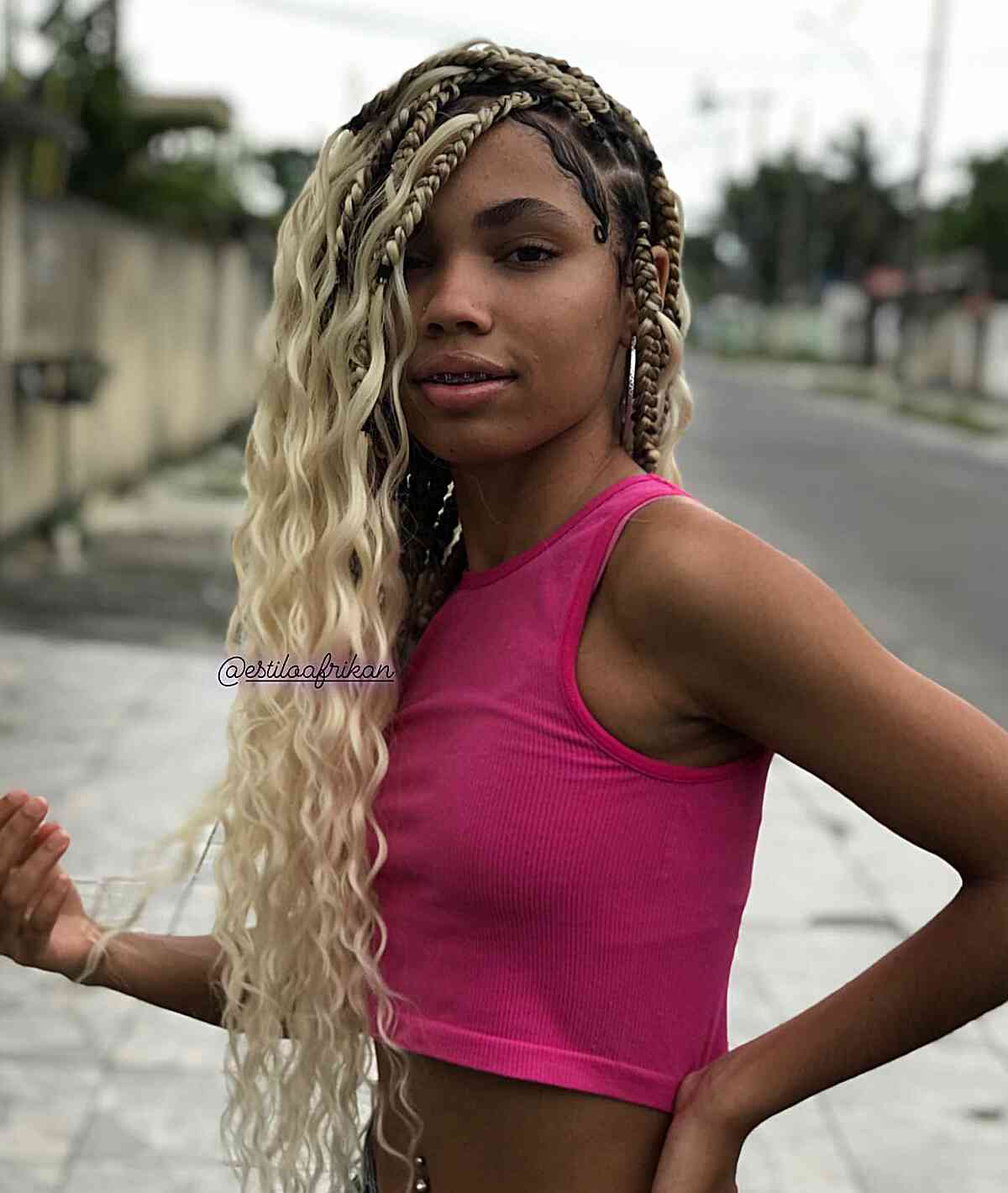 Long Gypsy Box Braids with Baby Hairs