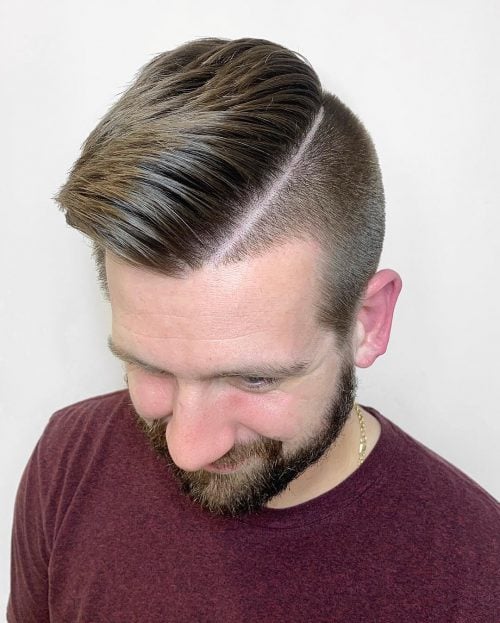 Long Hair on Top Short Side Part