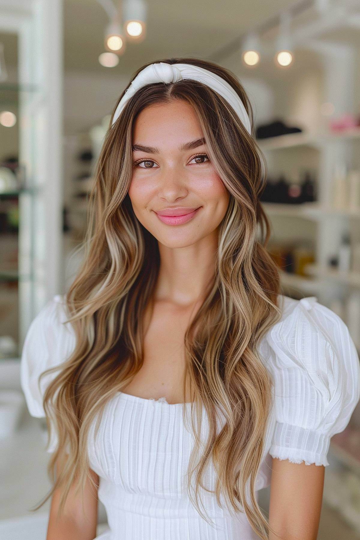 Long hair with headband hairstyle