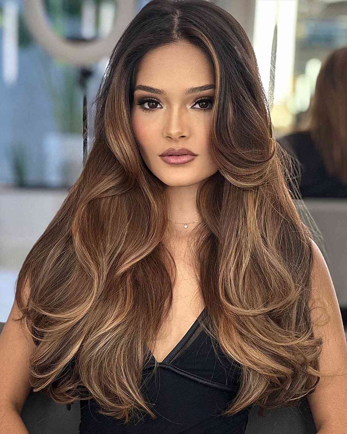 Long Hair with Highlights and Face-Framing Layers