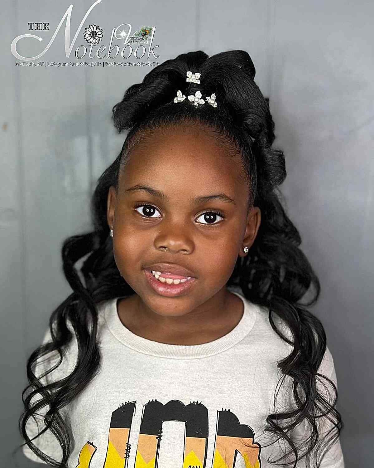 Long Half-Up Weave Hair with Big Curls for Your Cute Daughter