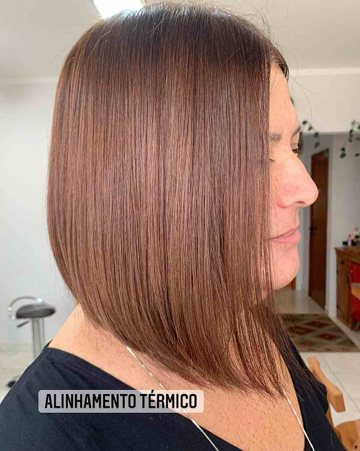 Long Inverted Bob Cut for Thin Haired Women