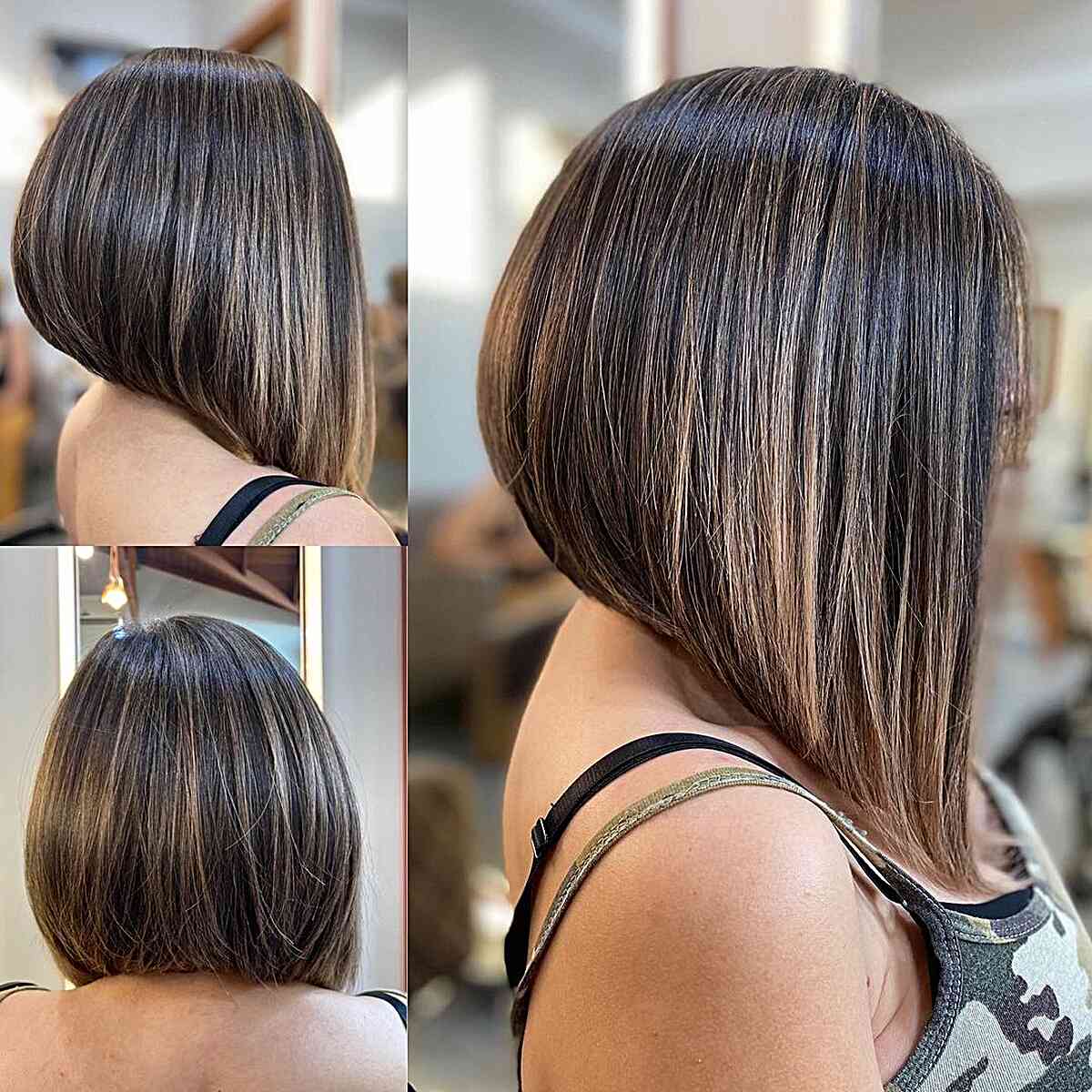 Long Inverted Bob with Layers for Straight Hair